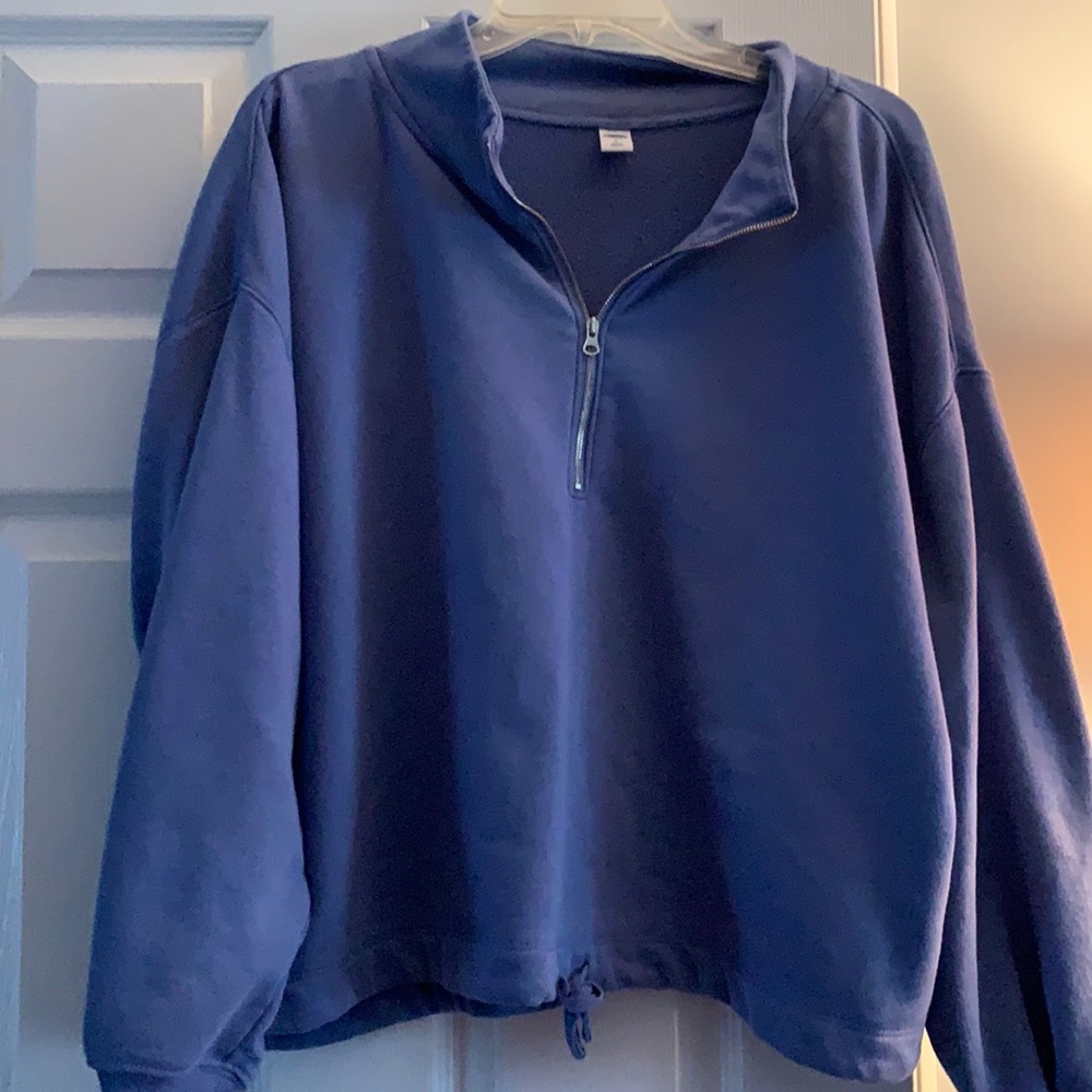 Cropped quarter zip sweatshirt